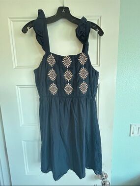 Miss Me Navy Embroidered Sundress - Comfortable Summer Dress